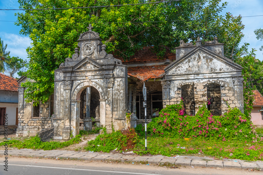 Poster ruins of a dutch church at kayts, sri lanka