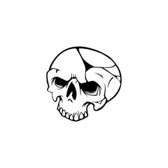 vector illustration of a spooky skull