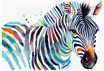 Majestic Zebra Silhouette. AI Generated