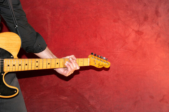Musician with a Fender Telecaster USA electric guitar crafted 1971