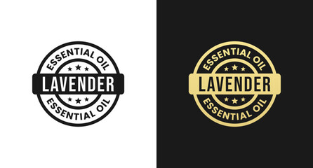 Lavender Oil Label or Lavender Essential Oil Label Vector Isolated in Flat Style. Best Lavender Essential Oil Label for product design element. Simple Lavender Oil Label for product packaging design.