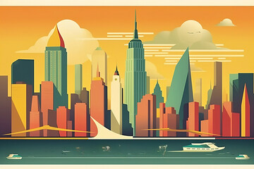 Travel poster of new york city Hongera a modern poster featuring_New_york city