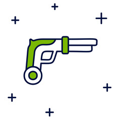 Filled outline Vintage pistols icon isolated on white background. Ancient weapon. Vector