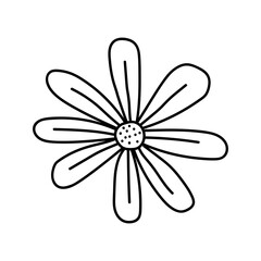  flower line on white background vector illustration using for decoration of text, cards, invitation. Sketch of leaves and flowers.