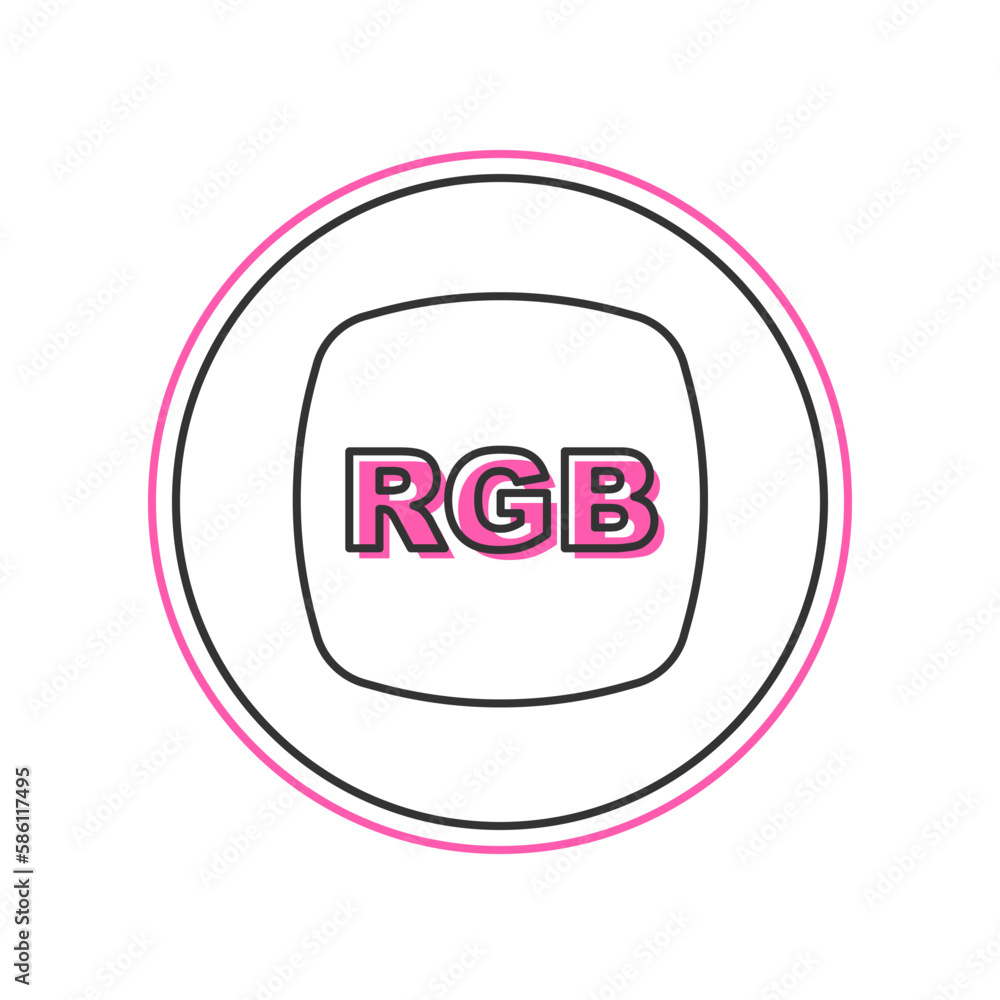 Aufkleber filled outline speech bubble with rgb and cmyk color mixing icon isolated on white background. vecto