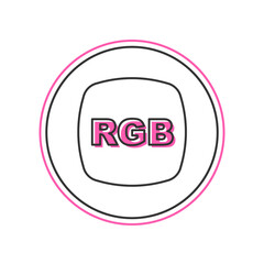 Filled outline Speech bubble with RGB and CMYK color mixing icon isolated on white background. Vector