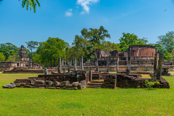 Ruins of the quadrangle of Polonnaruwa ruins, Sri Lanka