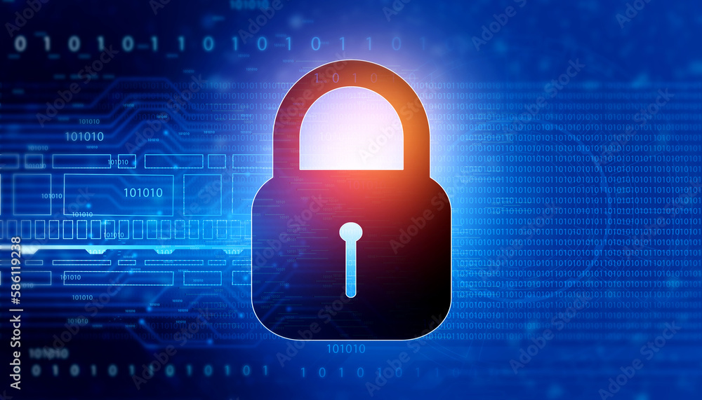 Poster internet security concept image. data security. 3d illustration.