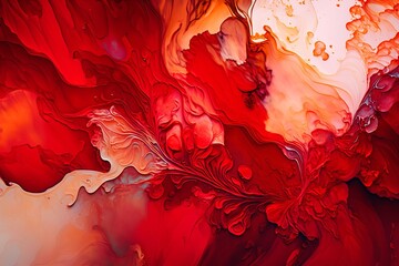 White and Red Alcohol Ink Styles