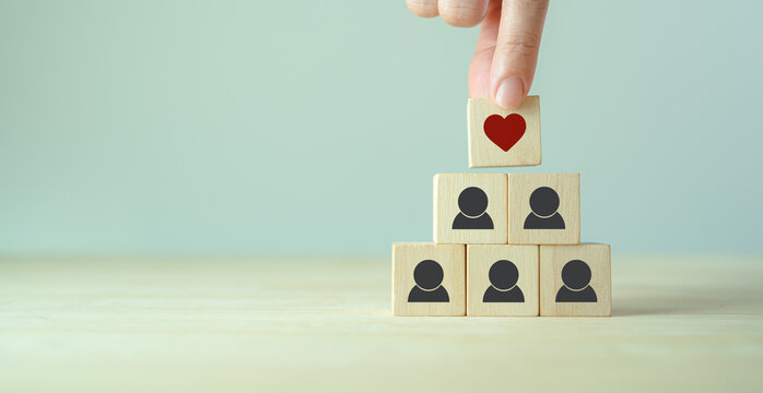 Increasing customer loyalty concept. Developing strategies to create relationships with customers and build trust. By understanding customer needs and providing values.