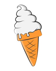 ice cream cone. Ice cream with different flavors. vector illustration