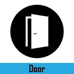 Door. Open door. Safety concept. Vector