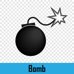 Bomb. Explosion. Dangerous bomb. Grenade. Terrorists. Vector