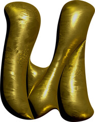 Shiny gold balloon metallic letter U capital. © hadkhanong