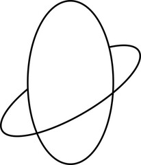 Oval linear borders, minimal elements in modern minimalist style
