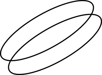 Oval linear borders, minimal elements in modern minimalist style
