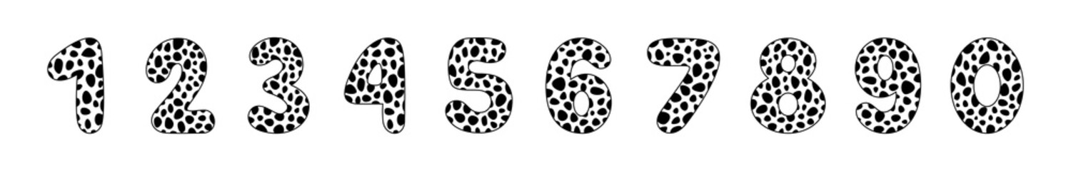 Arabic numerals coloring book for kids. Hand Drawn Arabic Figures From One till Nine. Hand Drawn Script numbers from 0 to 9 in style of doodles on a white background. Numeral. Vector illustration