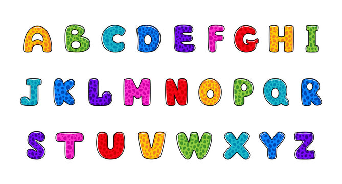 Alphabet coloring page book for children. Hand drawn vector alphabet letters sign doodle font set. Vector illustration