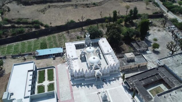 Hatundi, Bijapur, Rajasthan, India 12th March 2023: Shri Hathundi  Rata Mahaveerji Teerth. Visuals of one of the oldest Jain architecture temples, paintings and artifacts. Mahaveer Swami. Jain Dharma