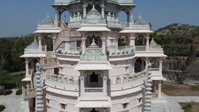 Hatundi, Bijapur, Rajasthan, India 12th March 2023: Shri Hathundi  Rata Mahaveerji Teerth. Visuals of one of the oldest Jain architecture temples, paintings and artifacts. Mahaveer Swami. Jain Dharma