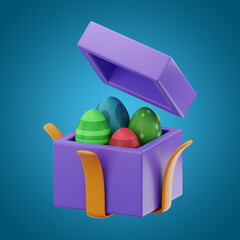 Premium Happy Easter egg gift box Icon 3D Rendering on isolated background