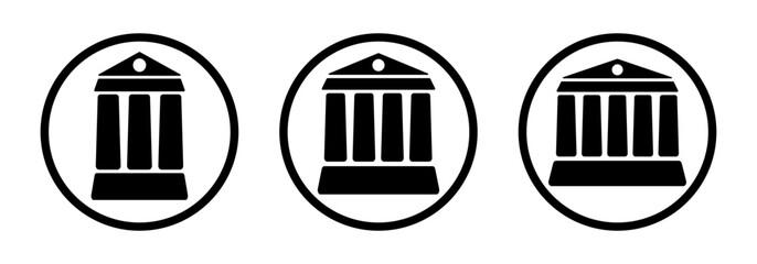 Column house vector icon. Greek temple. Roman parthenon. Museum, bank and university building. 