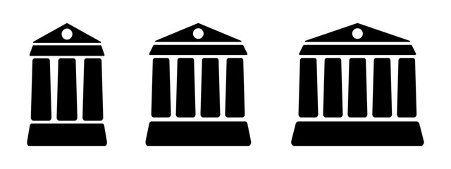 Column house vector icon. Greek temple. Roman parthenon. Museum, bank and university building. 