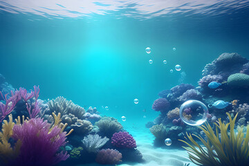 background with the underwater world of corals. generative ai