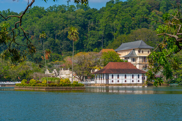 Temple of the sacred tooth relic in Kandy, Sri Lanka