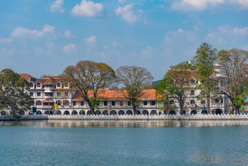 View of lakeside promenade in Kandy, Sri Lanka
