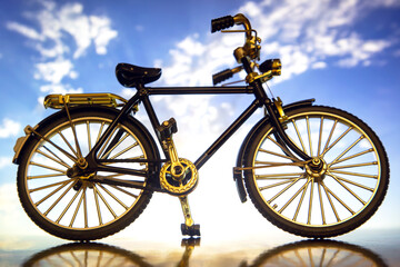 Fototapeta premium road bike model on the background of nature. transport for travel