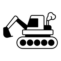 Smoky Excavator concept, land development prevention of pollution vector icon design, Environmental pollution symbol, Chemical Biological contamination sign, Pollutants stock illustration 