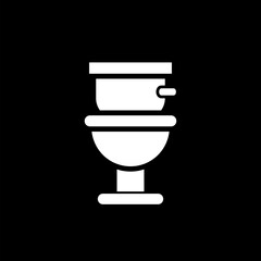 Toilet  icon isolated on black background  