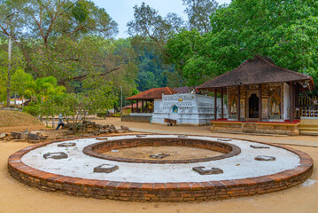 Religious complex in front of the Temple of the sacred tooth relic in Kandy, Sri Lanka