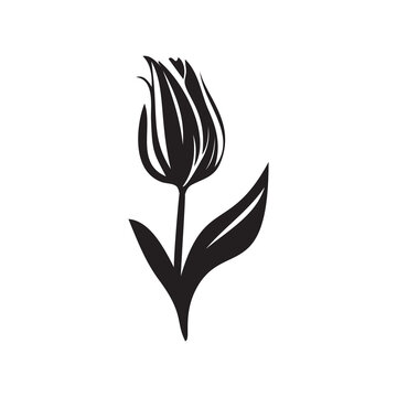 recommend clip art: Tulip Icon, Flower Symbol, Daisy Sign, Floral Silhouette, Blossom Graphic Element, Tulip Outline Vector Illustration