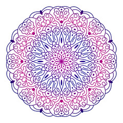 Mandala. Circular pattern in form of mandala for Henna Mehndi or tattoo decoration. Decorative ornament in ethnic oriental style, vector illustration. Coloring book page.