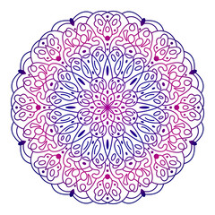 Mandala. Circular pattern in form of mandala for Henna Mehndi or tattoo decoration. Decorative ornament in ethnic oriental style, vector illustration. Coloring book page.
