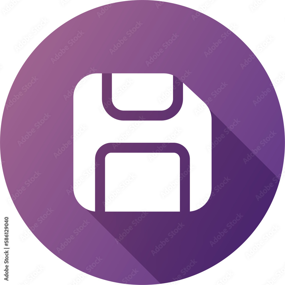 Poster disk icon in flat design style. floppy disk sign for storage.