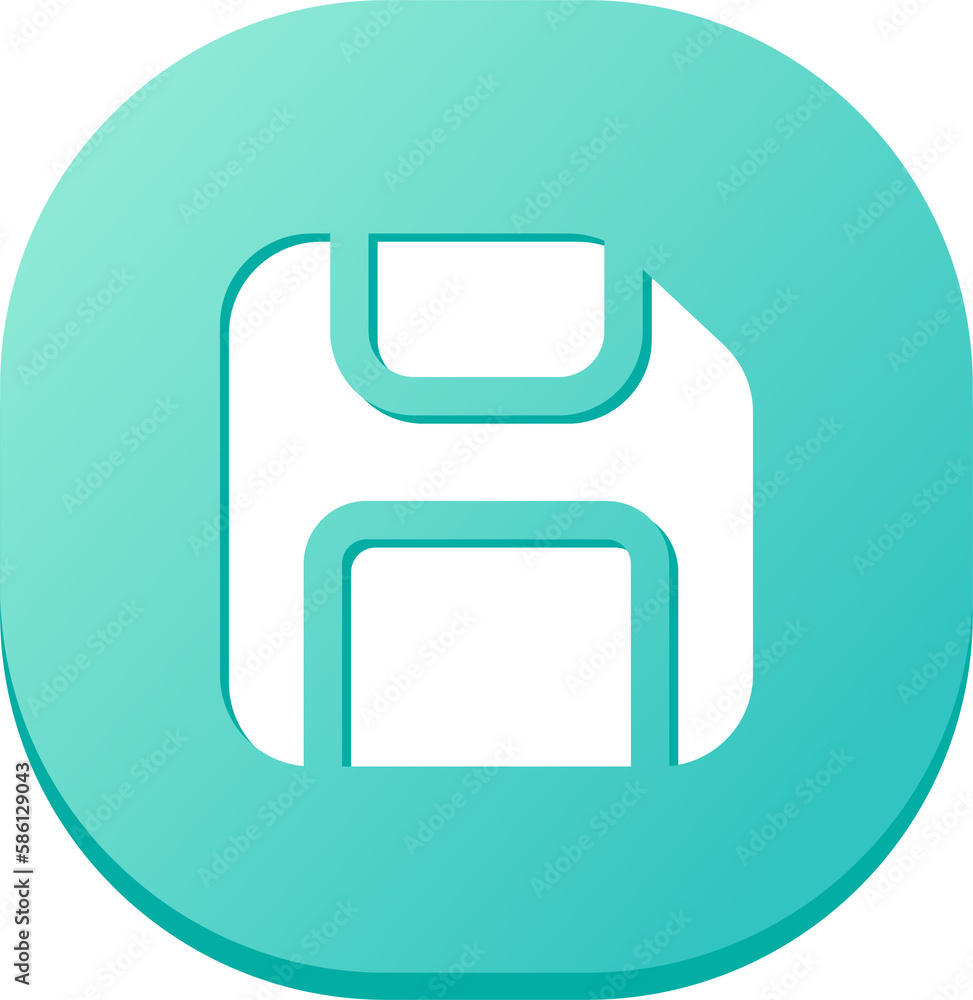Poster disk icon in flat design style. floppy disk sign for storage.