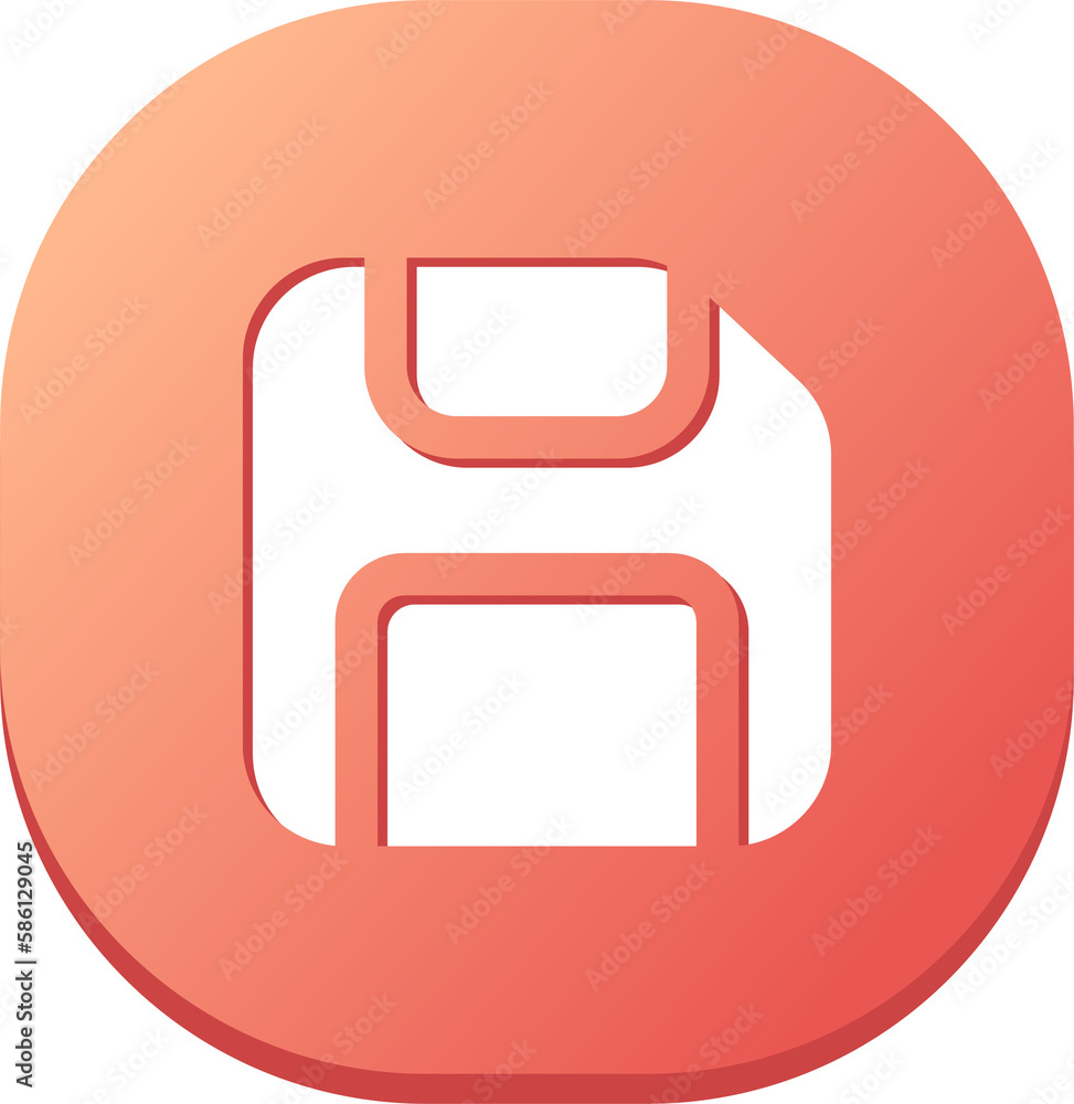 Poster disk icon in flat design style. floppy disk sign for storage.