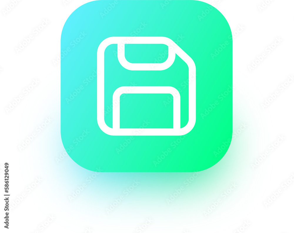 Aufkleber disk icon in square gradient colors. floppy disk sign for storage.