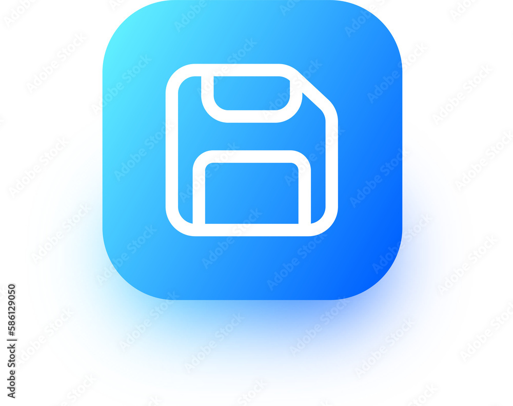 Aufkleber disk icon in square gradient colors. floppy disk sign for storage.