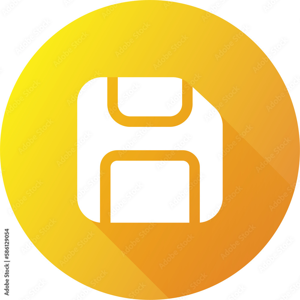 Poster disk icon in flat design style. floppy disk sign for storage.