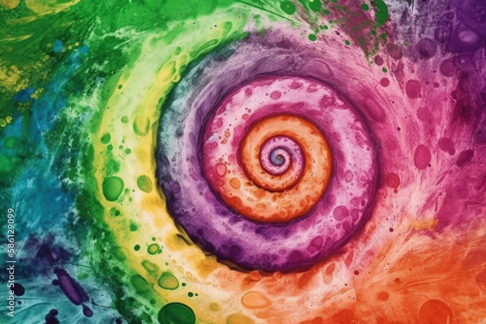 Aufkleber vibrant spiral pattern in a painting created with generative ai technology