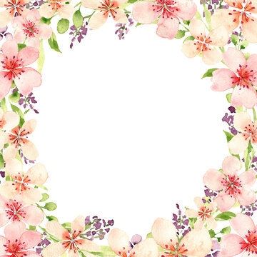 Watercolor pastel color flowers. Gentle design peach flowers templates for wedding design, invitation, postcards.