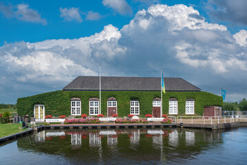 Außenansicht des Poldermuseums Het Oude Gemaal in Heerhugowaard. Provinz Nordholland in den Niederlanden