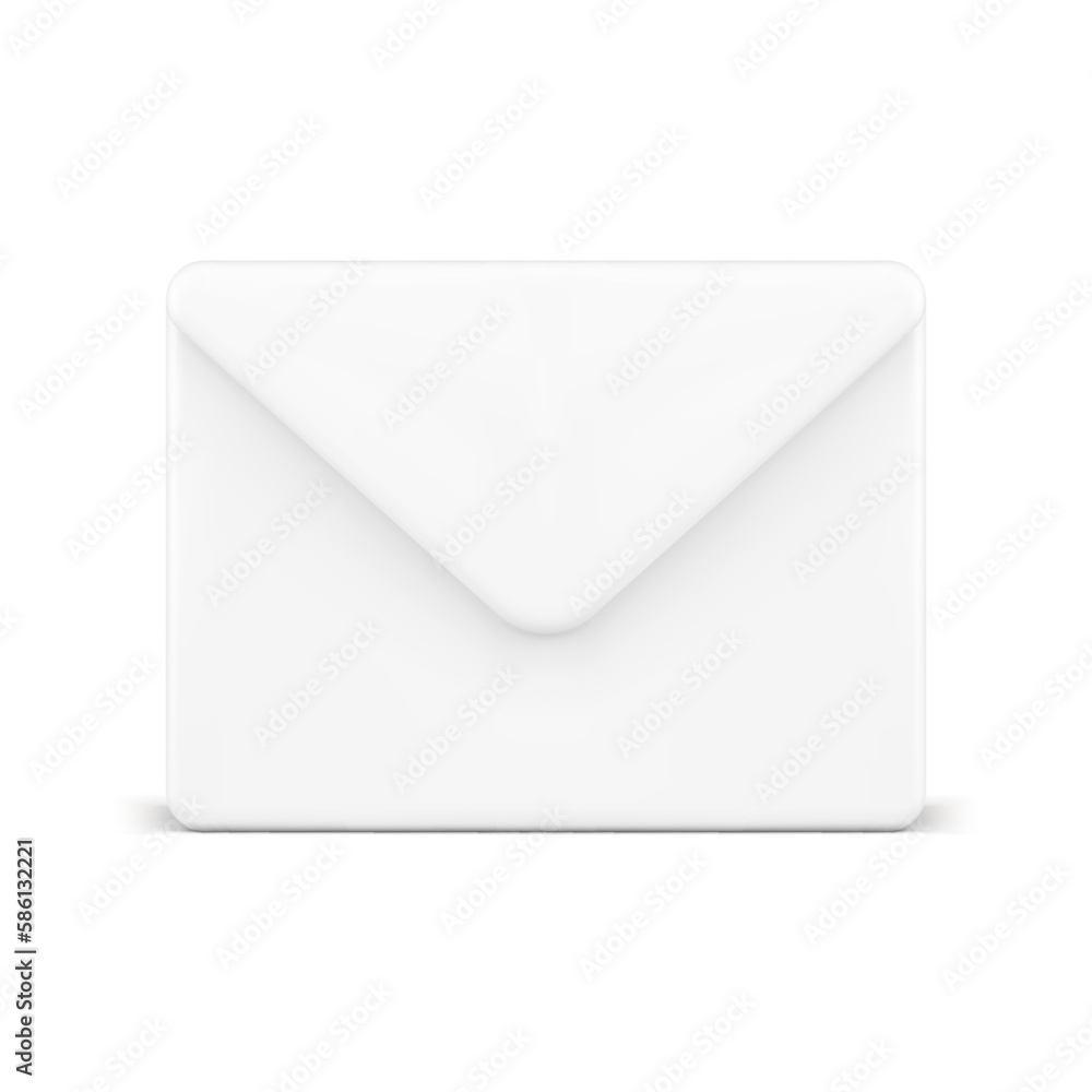 Poster email message white closed paper envelope newsletter incoming sms chat realistic 3d icon vector