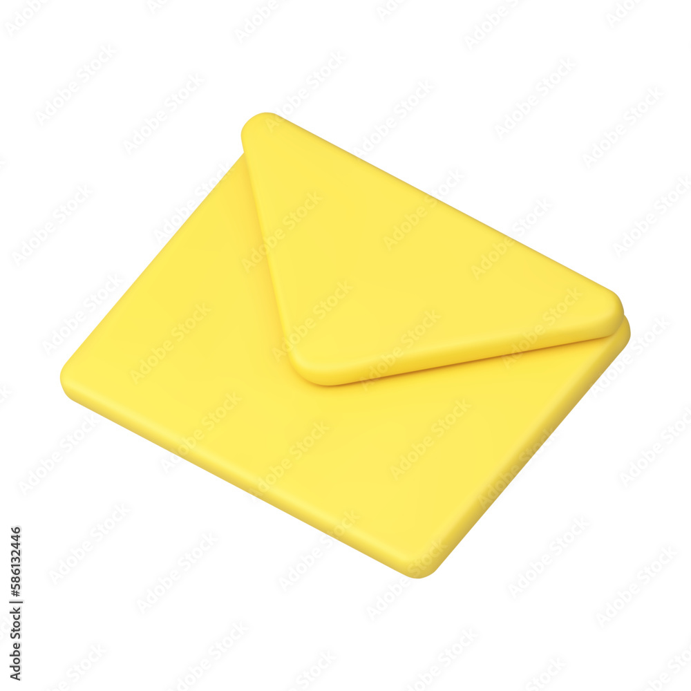 Poster email envelope internet communication message online chatting notification 3d icon realistic vector