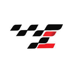 Letter E  with racing flag logo