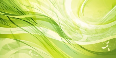 Obraz premium Green organic abstract illustration with leaves